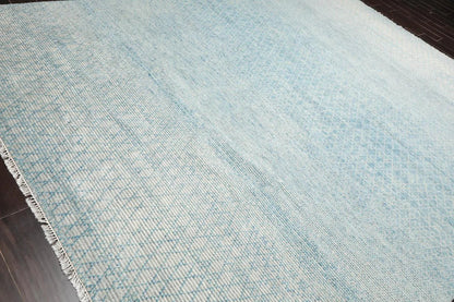LoomBloom 9'x12'3" Ivory Hand Knotted Contemporary Ribbed Wool Oriental Area Rug
