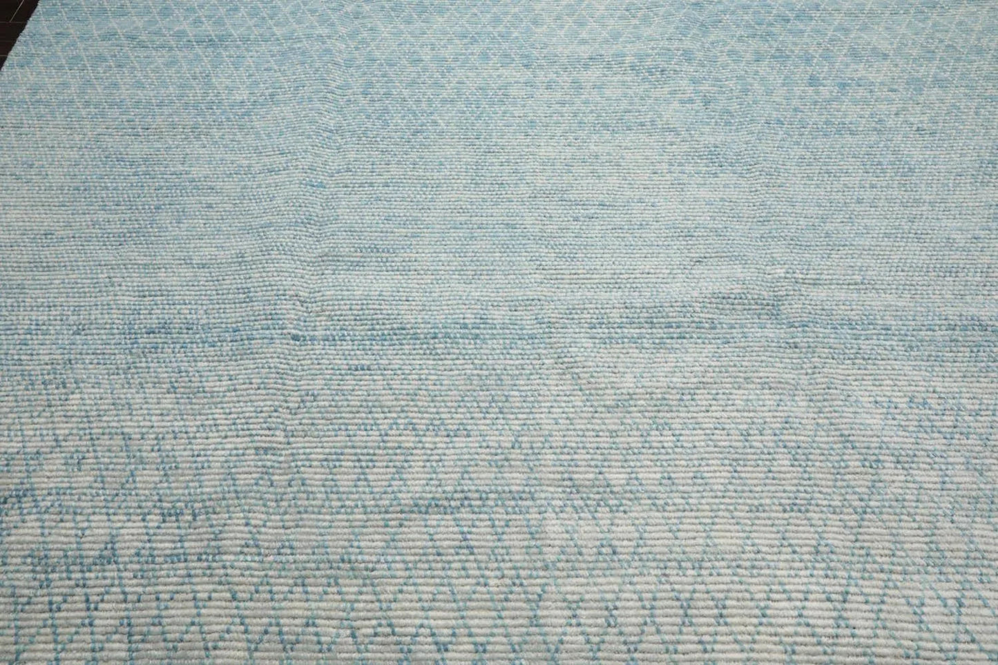 LoomBloom 9'x12'3" Ivory Hand Knotted Contemporary Ribbed Wool Oriental Area Rug