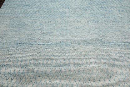 LoomBloom 9'x12'3" Ivory Hand Knotted Contemporary Ribbed Wool Oriental Area Rug