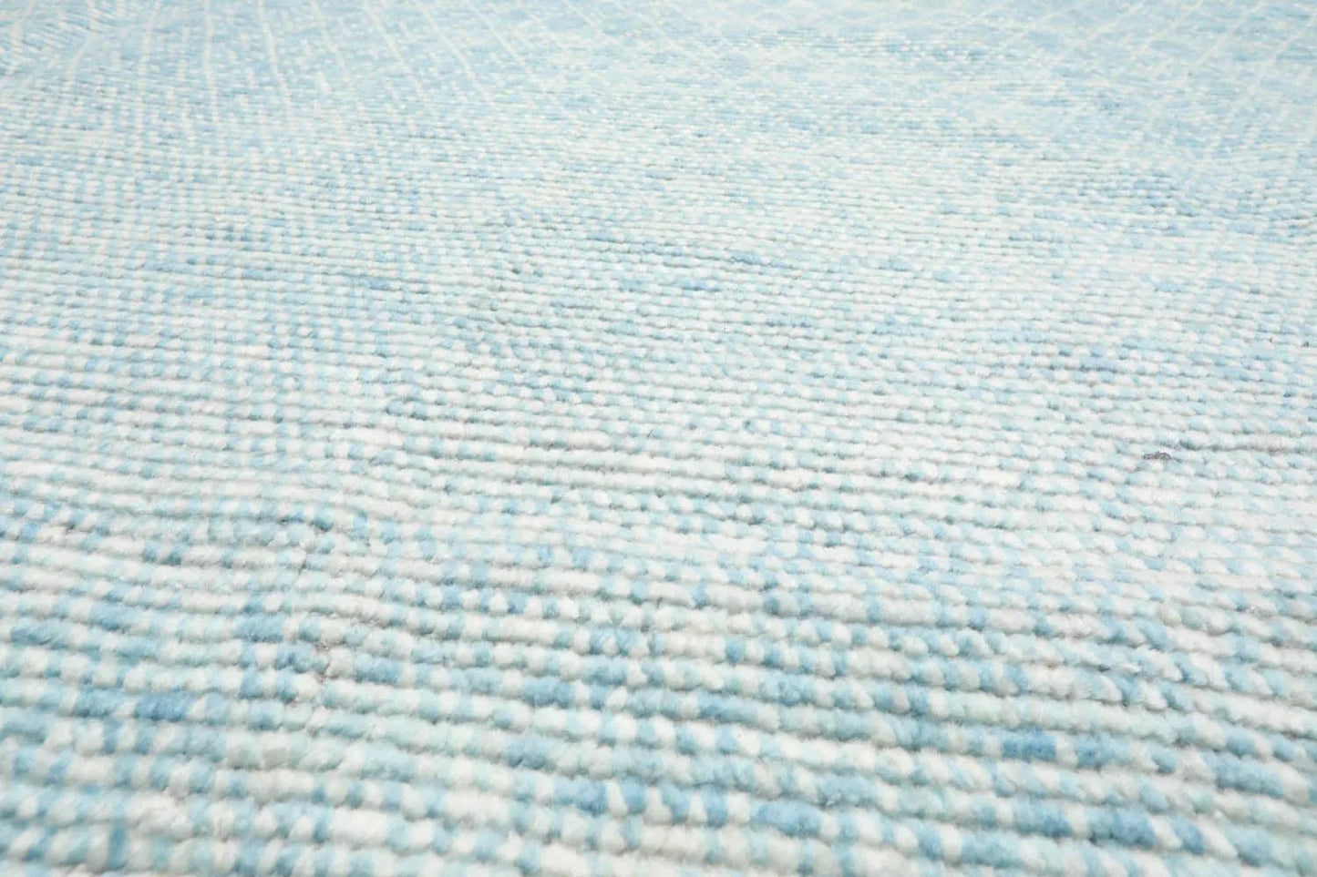LoomBloom 9'x12'3" Ivory Hand Knotted Contemporary Ribbed Wool Oriental Area Rug