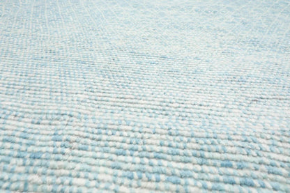 LoomBloom 9'x12'3" Ivory Hand Knotted Contemporary Ribbed Wool Oriental Area Rug