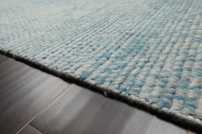 LoomBloom 9'x12'3" Ivory Hand Knotted Contemporary Ribbed Wool Oriental Area Rug