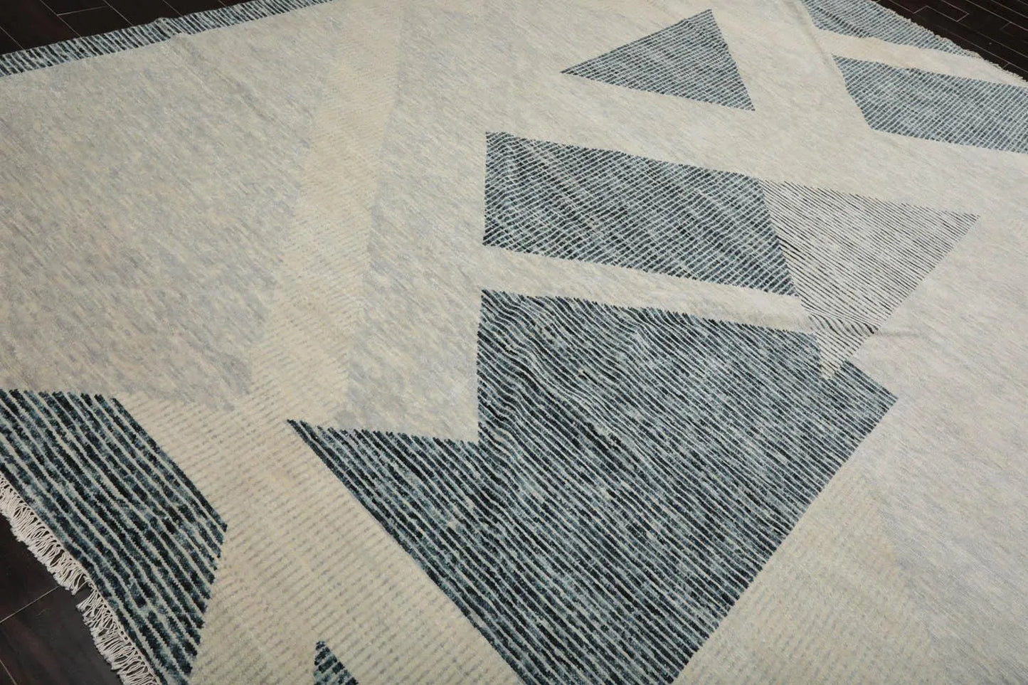 9’ x 12’ Hand Knotted Wool Modern Tibetan Designer Oriental Area Rug Ivory