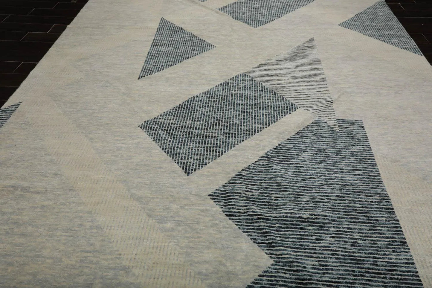 9’ x 12’ Hand Knotted Wool Modern Tibetan Designer Oriental Area Rug Ivory