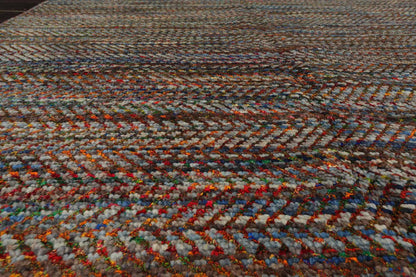 LoomBloom 7'10''x10' Gray Hand Knotted Modern Geometric Wool Oriental Area Rug