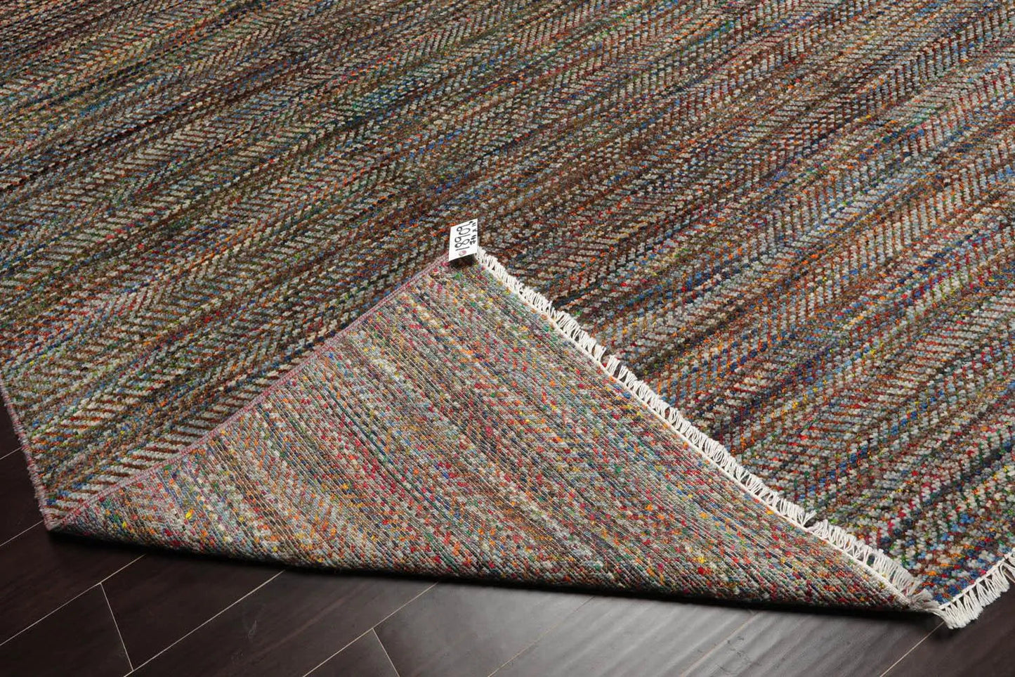 LoomBloom 7'10''x10' Gray Hand Knotted Modern Geometric Wool Oriental Area Rug