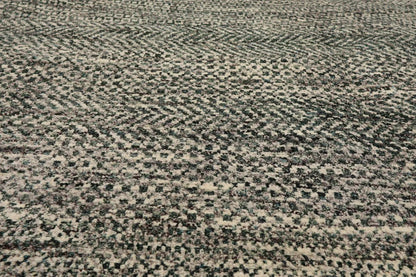 LoomBloom 8'1''x10'2" Ivory Hand Knotted Contemporary Geometric Wool Oriental Area Rug