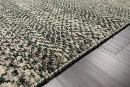 LoomBloom 8'1''x10'2" Ivory Hand Knotted Contemporary Geometric Wool Oriental Area Rug