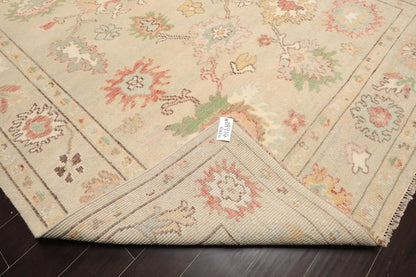 LoomBloom Multi Size Beige Hand Knotted Arts & Crafts/Mission Oushak Wool Oriental Area Rug