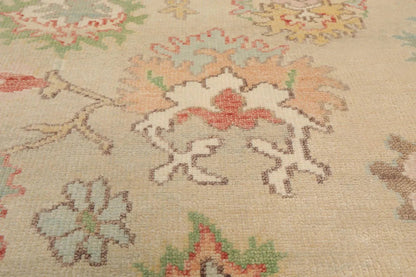 LoomBloom Multi Size Beige Hand Knotted Arts & Crafts/Mission Oushak Wool Oriental Area Rug
