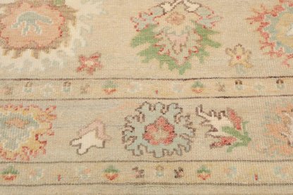 LoomBloom Multi Size Beige Hand Knotted Arts & Crafts/Mission Oushak Wool Oriental Area Rug