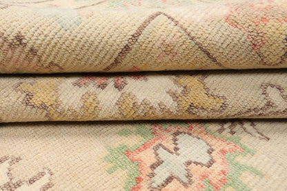 LoomBloom Multi Size Beige Hand Knotted Arts & Crafts/Mission Oushak Wool Oriental Area Rug