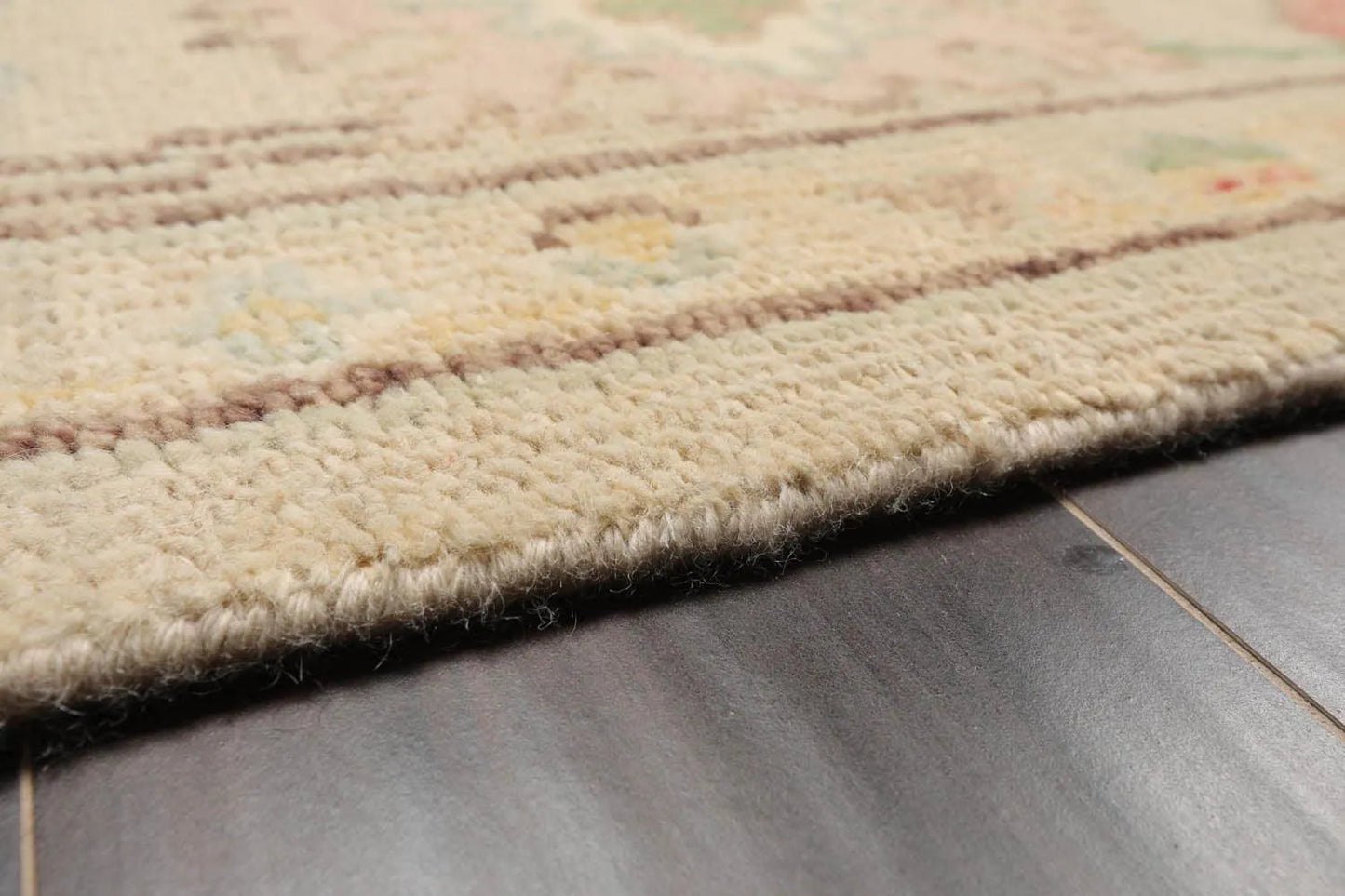 LoomBloom Multi Size Beige Hand Knotted Arts & Crafts/Mission Oushak Wool Oriental Area Rug