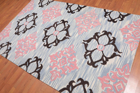 5' x 8' Handmade Loop Pile 100% Wool Traditional Oriental Area rug Ivory