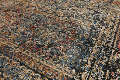 5'2"x7'7" Beige Machine Made Transitional Wool and Bamboo Silk Oriental Area Rug