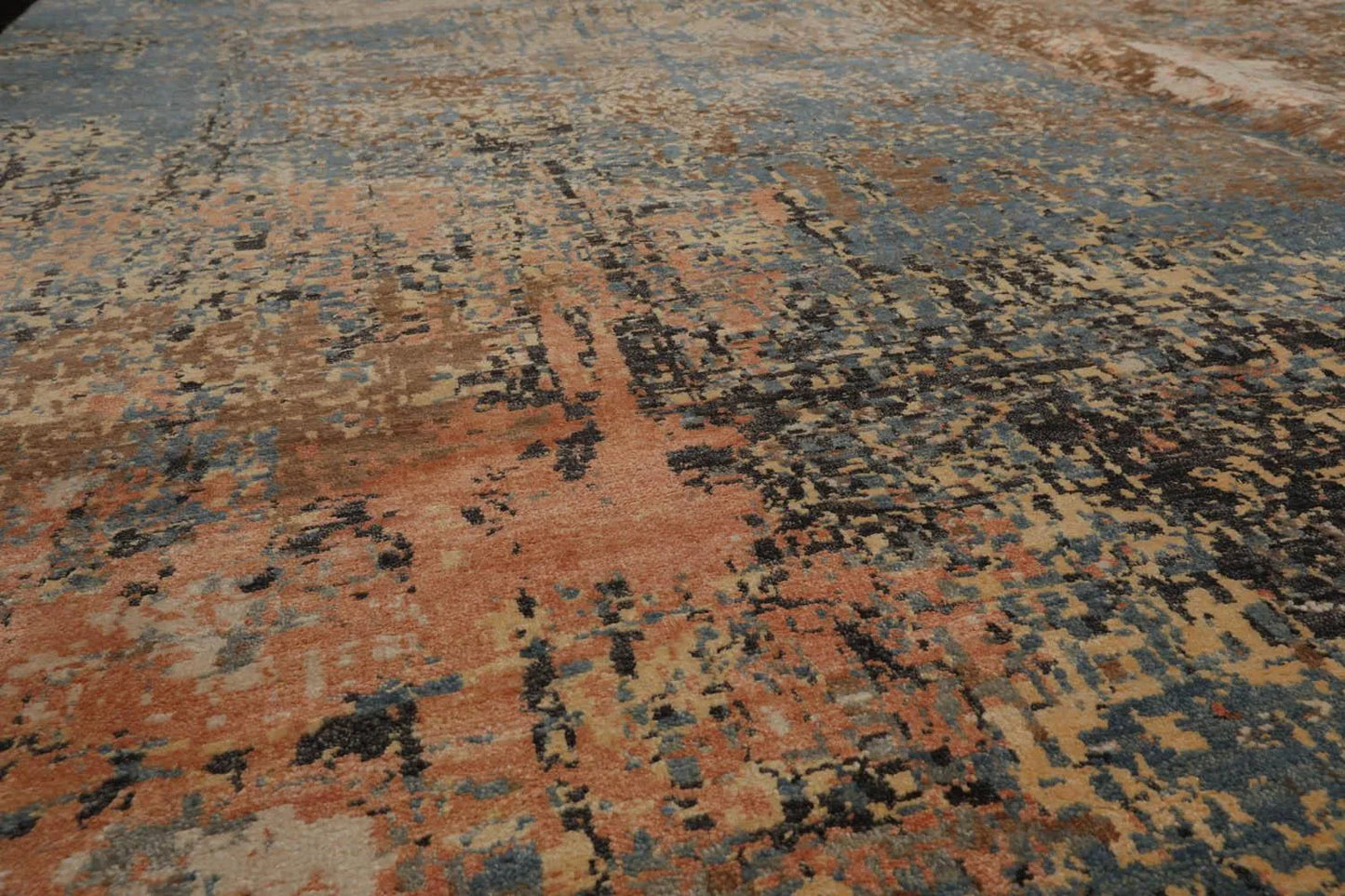 8x10 Celadon, Peach Hand Knotted 100% Wool Sherpa Design Tibetan Oriental Area Rug