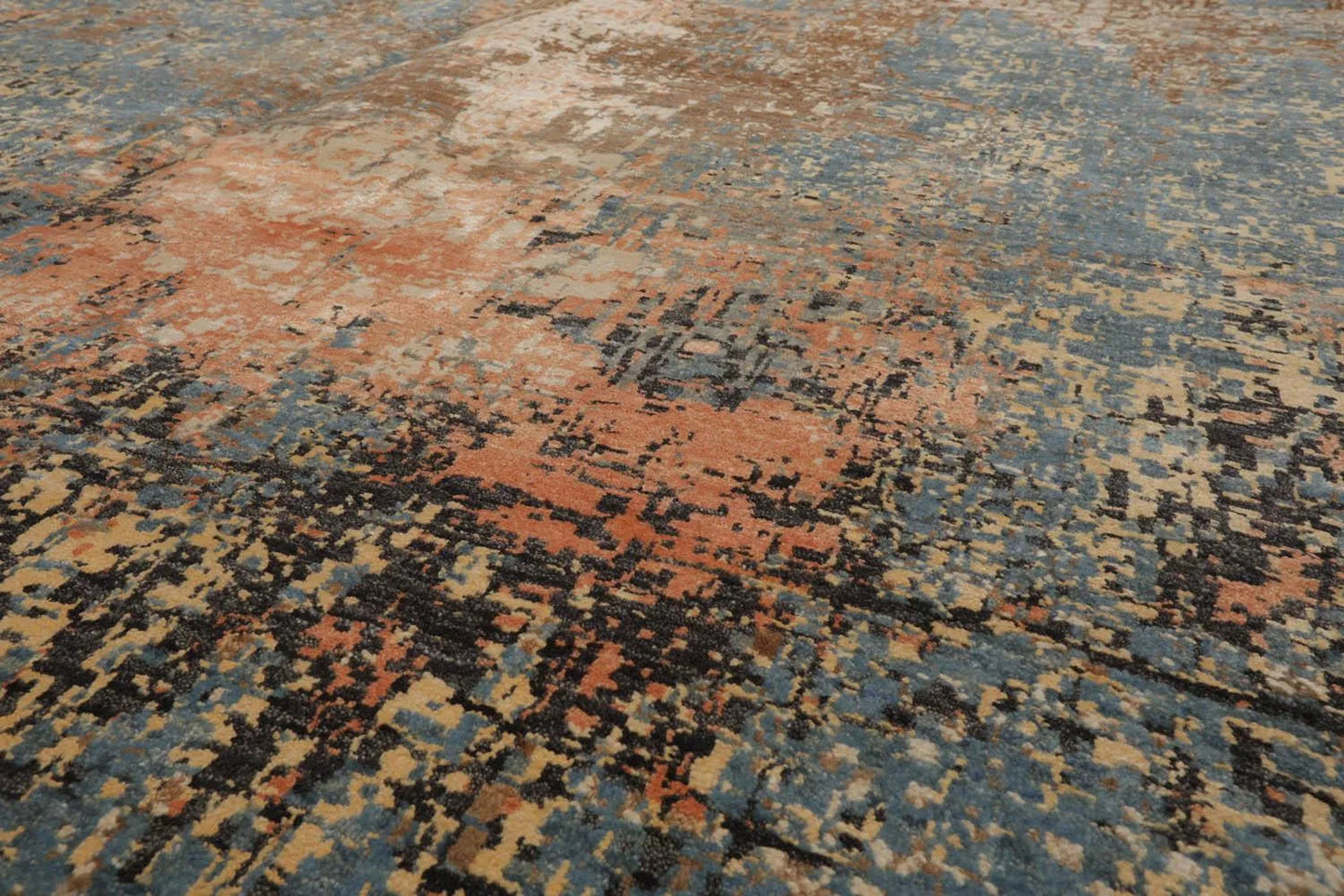 8x10 Celadon, Peach Hand Knotted 100% Wool Sherpa Design Tibetan Oriental Area Rug