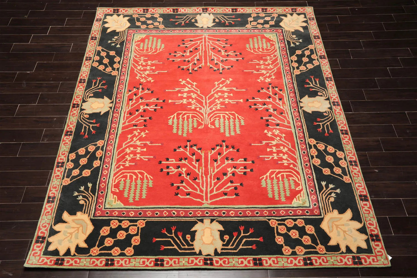 LoomBloom Multi Coral Hand Tufted Transitional Art & Crafts Wool Oriental Area Rug