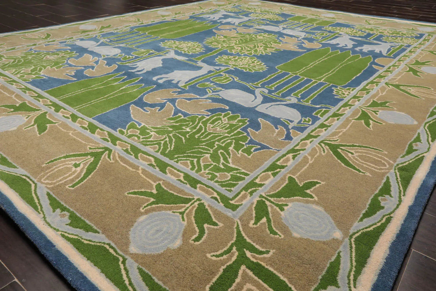 LoomBloom  Blue Hand Tufted Transitional Art & Crafts Wool Oriental Area Rug