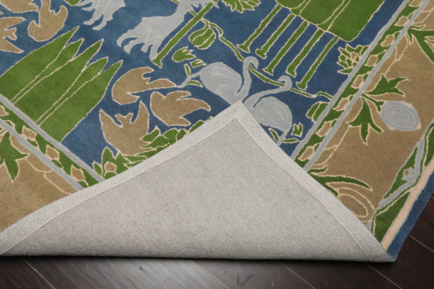 LoomBloom  Blue Hand Tufted Transitional Art & Crafts Wool Oriental Area Rug