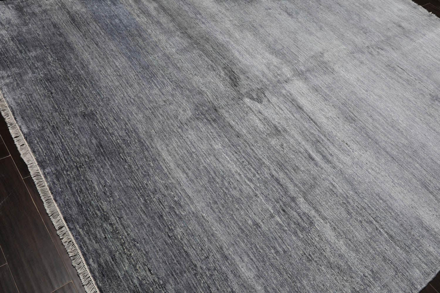 7’11"x10’9" Hand Knotted 100% Bamboo Silk Modern Tibetan Oriental Area Rug Gray