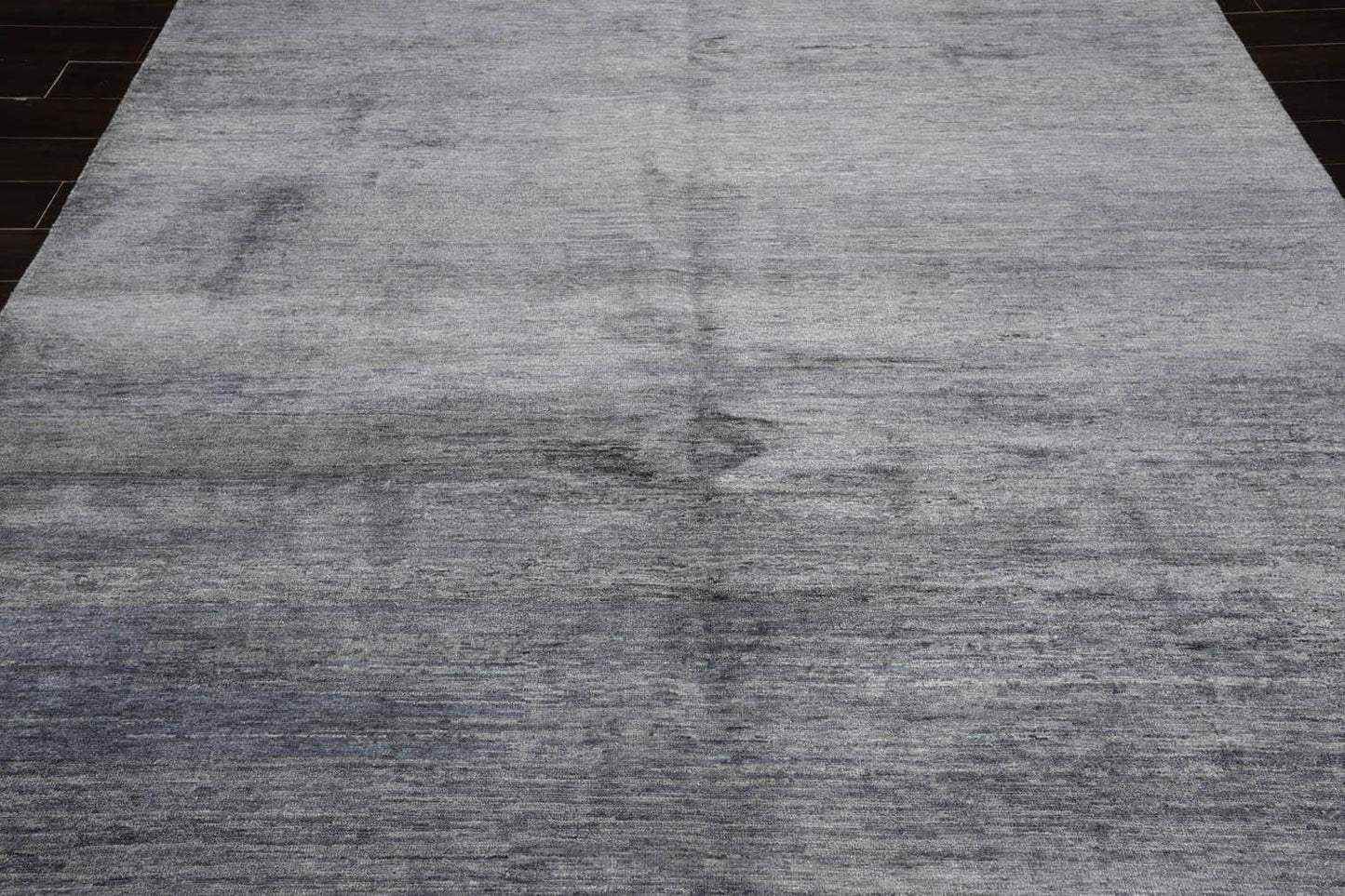 7’11"x10’9" Hand Knotted 100% Bamboo Silk Modern Tibetan Oriental Area Rug Gray