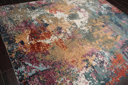 8’ x 10’ Hand Knotted Wool & Silk Tibetan Sherpa Oriental Area Rug Beige