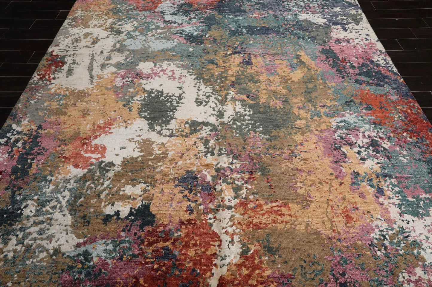 8’ x 10’ Hand Knotted Wool & Silk Tibetan Sherpa Oriental Area Rug Beige