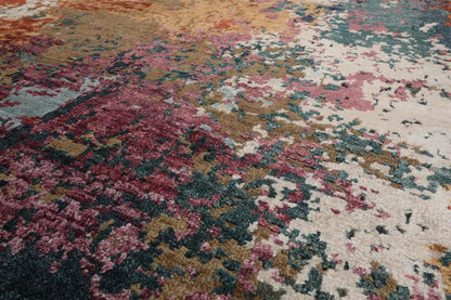 8’ x 10’ Hand Knotted Wool & Silk Tibetan Sherpa Oriental Area Rug Beige