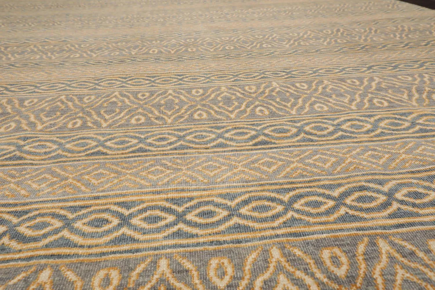 LoomBloom 8'x10' Beige Hand Knotted Contemporary Tibetan High End Designer 250 KPSI  Wool Oriental Area Rug