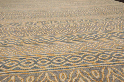 LoomBloom 8'x10' Beige Hand Knotted Contemporary Tibetan High End Designer 250 KPSI  Wool Oriental Area Rug