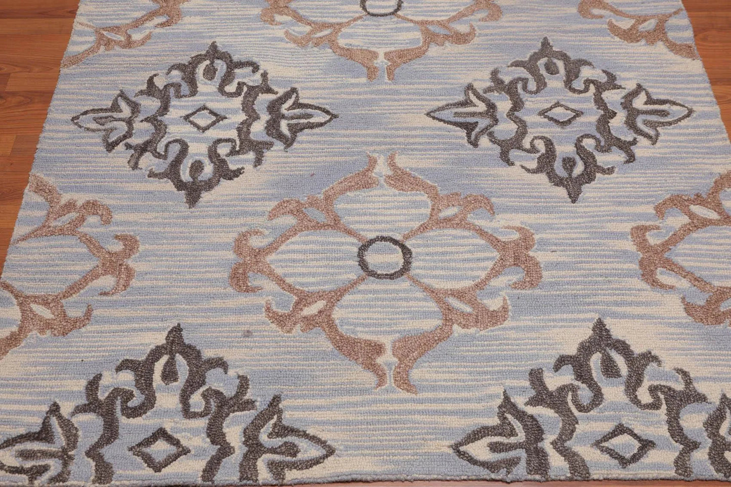 5' x 8' Handmade Loop & Cut Pile Wool Traditional Oriental Area rug Beige