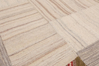 5' x 8' Hand Woven 100% Wool Flatweave Area rug Green