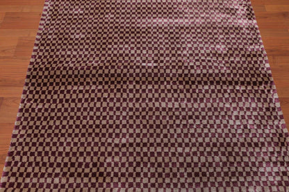 4’ x 6' Handmade Graphic Bamboo silk Traditional Oriental Area rug Purple