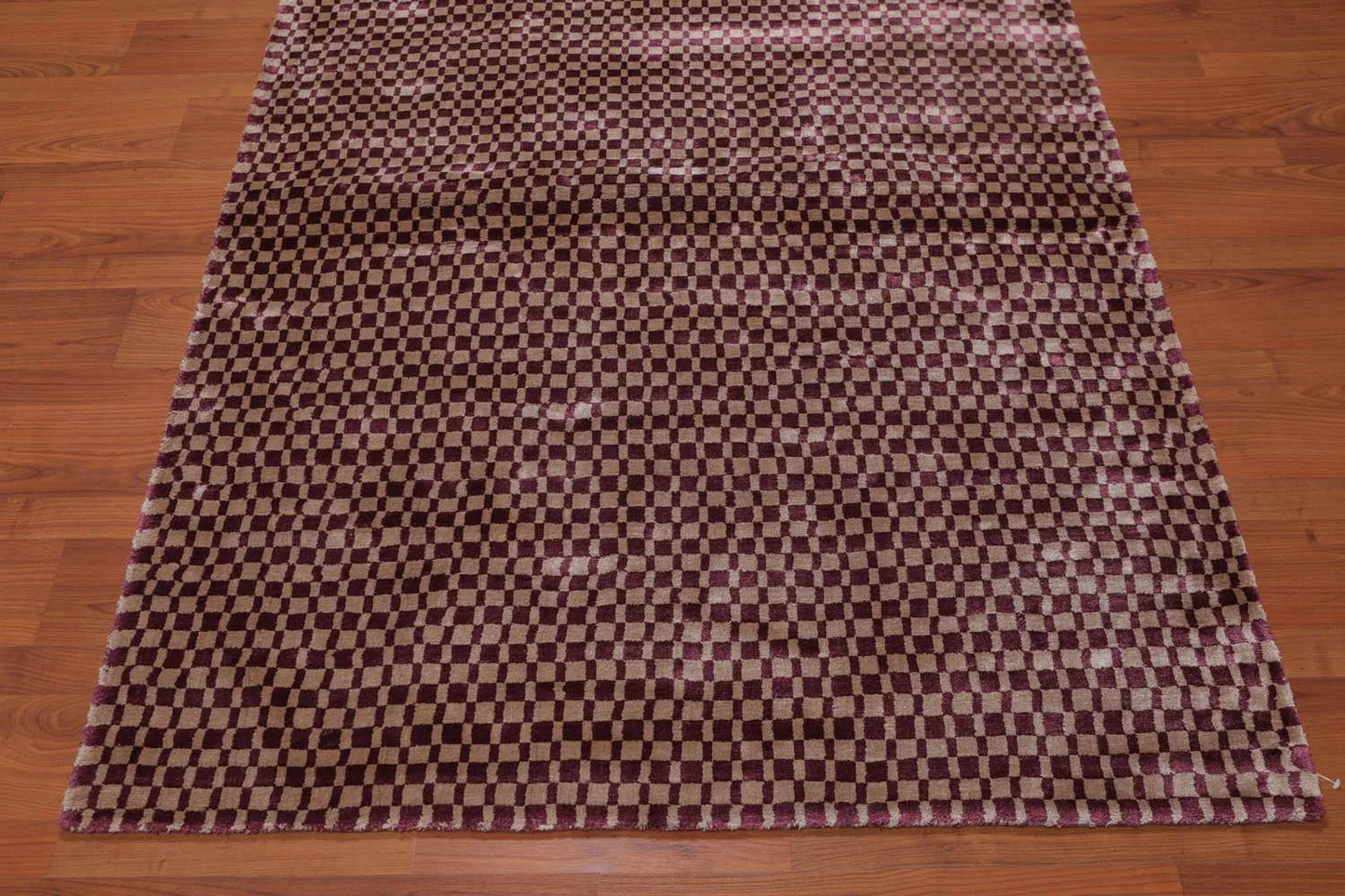 4’ x 6' Handmade Graphic Bamboo silk Traditional Oriental Area rug Purple