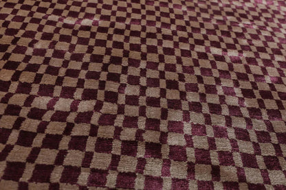 4’ x 6' Handmade Graphic Bamboo silk Traditional Oriental Area rug Purple