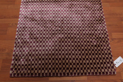 3’ x 5' Handmade Graphic 100% Bamboo silk Traditional Oriental Area rug Purple