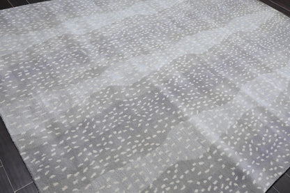 Multi Size Gray, Ivory Hand Tufted Handmade 100% Wool Animal Print Antelope Oriental Area Rug