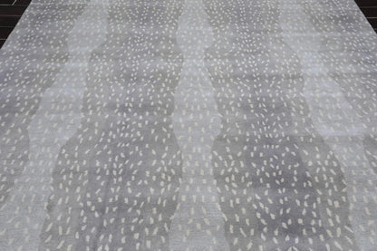 Multi Size Gray, Ivory Hand Tufted Handmade 100% Wool Animal Print Antelope Oriental Area Rug
