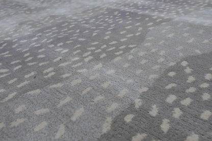 Multi Size Gray, Ivory Hand Tufted Handmade 100% Wool Animal Print Antelope Oriental Area Rug