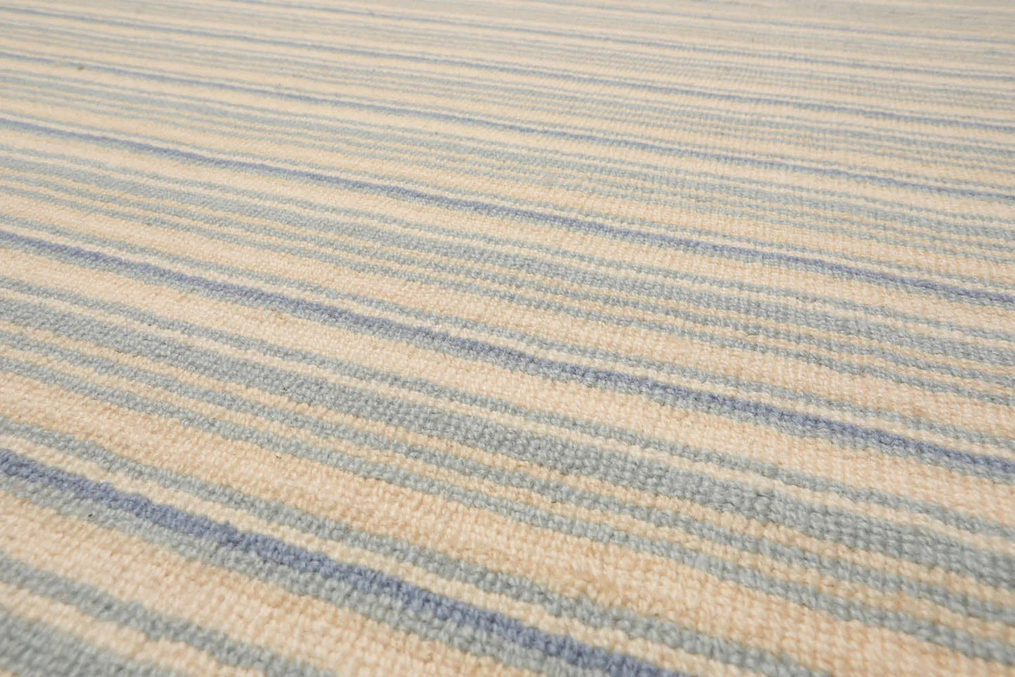 LoomBloom Multi Sizes Ivory Hand Woven Contemporary Striped 100% New Zealand Wool Oriental Area  Rug