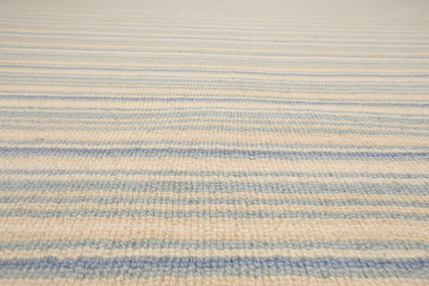 LoomBloom Multi Sizes Ivory Hand Woven Contemporary Striped 100% New Zealand Wool Oriental Area  Rug