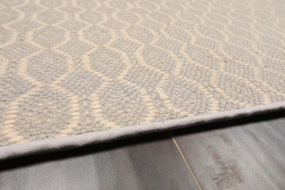 LoomBloom Multi Sizes Gray Hand Woven Flatweave Contemporary Geometric 100% New Zealand Wool Oriental Area  Rug