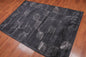 4’8" x 6'7" Handmade Modern 100% Bamboo silk Area rug Charcoal