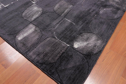 4’8" x 6'7" Handmade Modern 100% Bamboo silk Area rug Charcoal