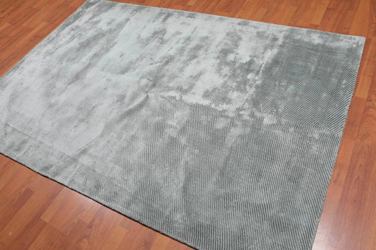 5' x 7' Handmade Loop & Cut Pile 100% Bamboo silk Moden Area rug Aqua