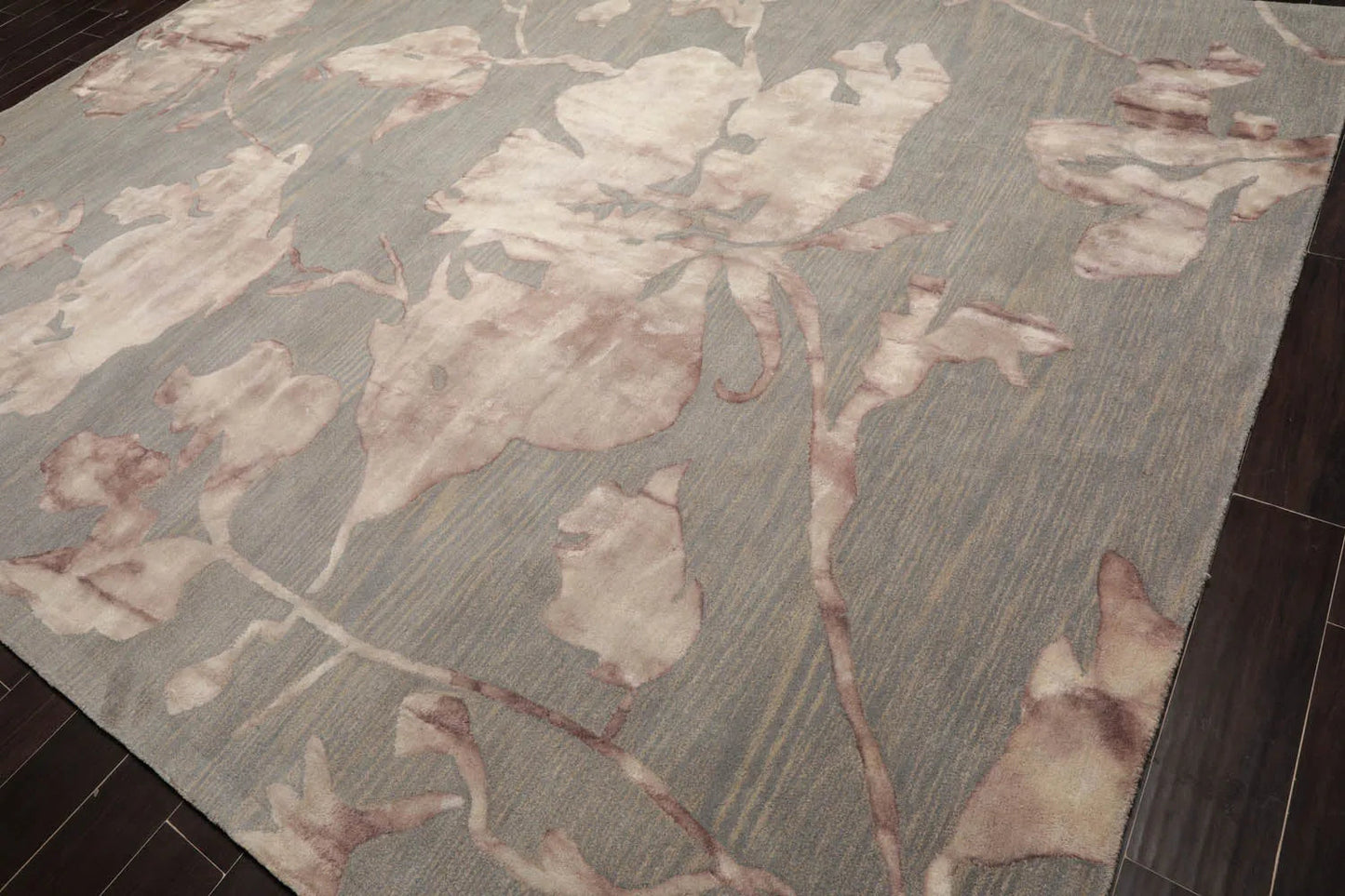 LoomBloom Multi Sizes Gray Contemporary Botanical Hand Tufted Floral Wool Oriental Area Rug