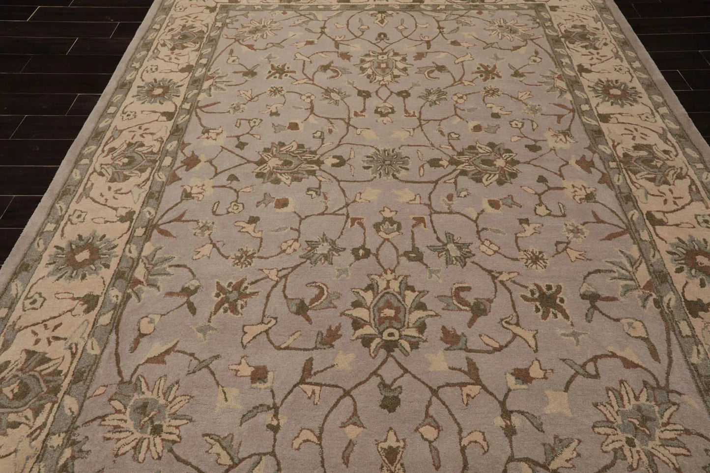 LoomBloom Multi Sizes Taupe Traditional Agra Hand Tufted  Wool Oriental Area Rug