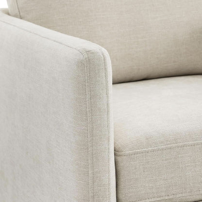 Swivel Linen Accent Armchair Mid Century Modern 360 Swivel