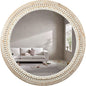 Farmhouse Rustic 30 Inch Wooden Round Mirror Wall Decor